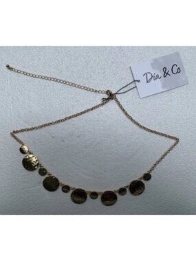 NEW Dia & Co Fashion Jewelry Gold Tone Round Charms Necklace